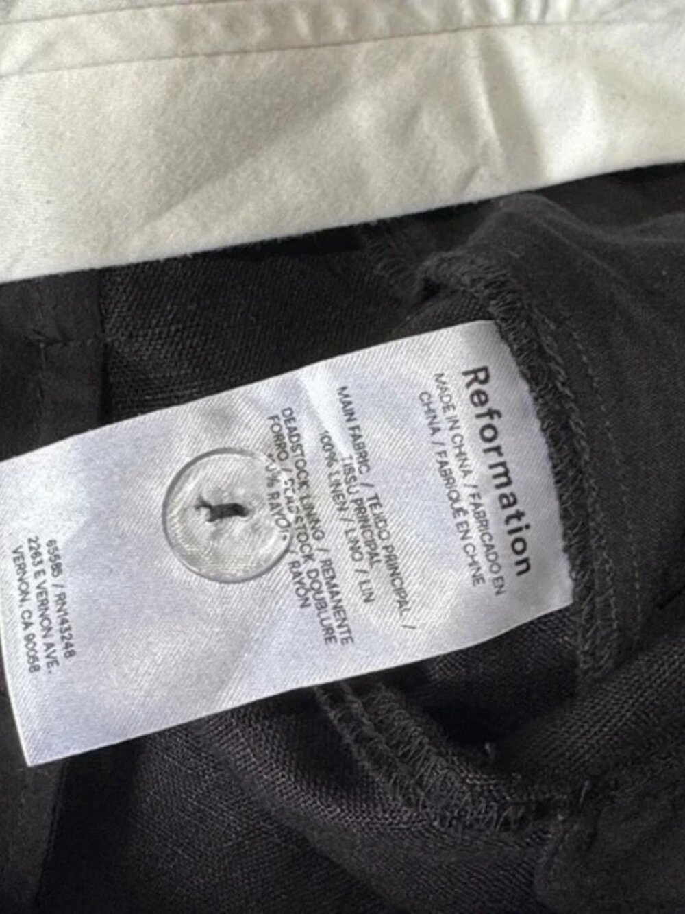 Reformation 'Alex' Black Linen Linen Pant Size 8 Petite 100% Linen - Picture 8 of 10